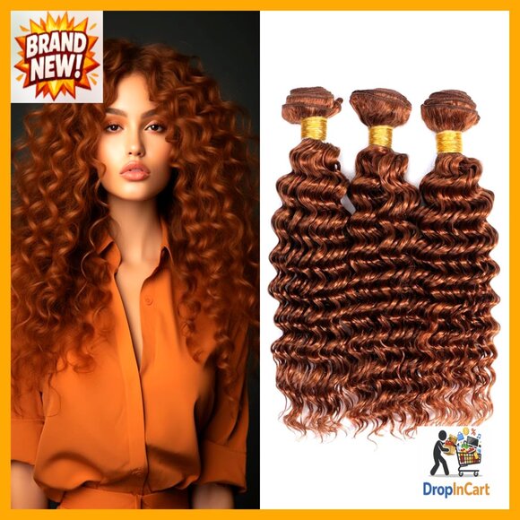 Brazilian Human Hair Extensions Deep Wave Bundles No Tangle Virgin Hair